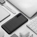 Mofi Protective Case For Samsung Galaxy A7 2018 Carbon Fiber Brushed Finish Fingerprint Resistant