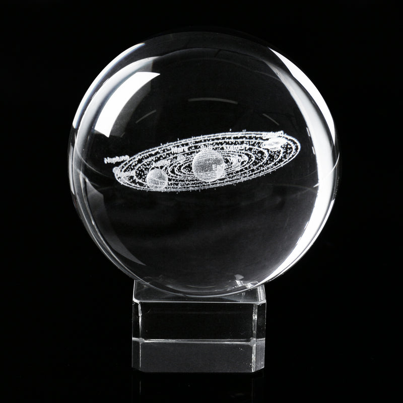 6cm Clear Glass Crystal Healing Ball Meditate Sphere Mascot Planet Space Decor