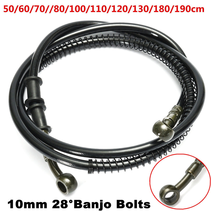 50cm - 190cm Motorcycle Braided Brake Clutch Oil Hose Line Pipe 10mm