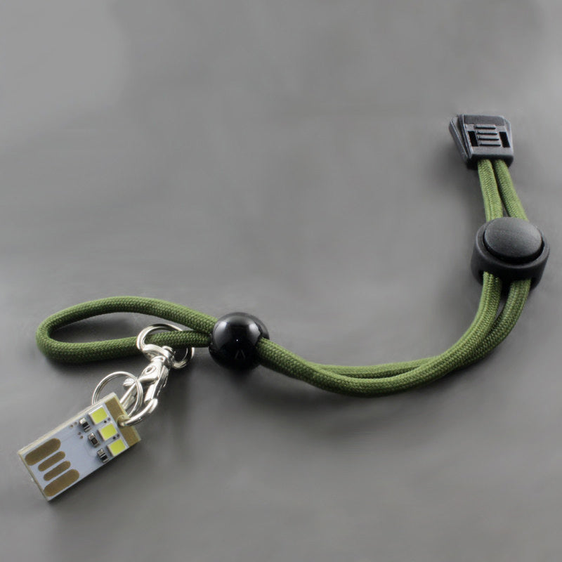 PALIGHT Mini USB LED Light EDC Flashlight Two Sides Use EDC Camping Lamp Hunting Portable Emergency Lantern With Hand Strap Battery Box