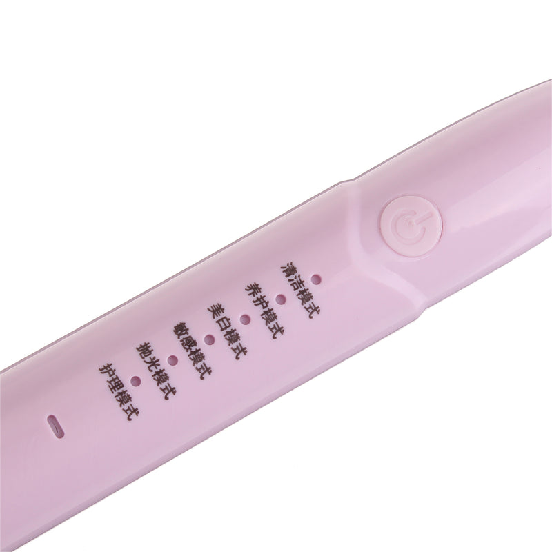 USB Charging Waterproof Soft Ultrasonic Electric Toothbrush 6 Vibration Modes W/ 8 Tips Oral Whitening Care
