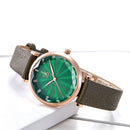 SHENGKE SK K0099 Crystal Radiation Pattern Dial Women Elegant Leather Strap Quartz Watch