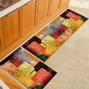 2pcs Kitchen Floor Carpet Non-Slip Area Rug Living Room Washable Door Mat Set