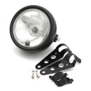 6.5 inch 12V Motorcycle Headlight Hi/lo Beam Matte Black Mount Bracket Cafe Racer For Honda