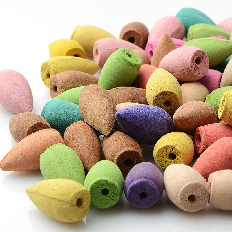 45PCS Cones Backflow Incense Burner Floral Cone With Tray Fragrance Scent Tower Mixed Aromatherapy Fresh Air