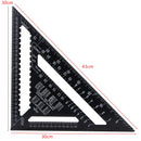 Raitool AR01 43X30X30cm Metric Aluminum Alloy Triangle Ruler Black Triangular Ruler