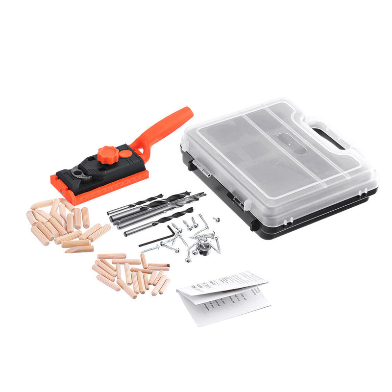 2 in 1 Undercover Pocket Hole Jig Kit with Wood Dowel Drill 6/8/10mm Woodworking Tool
