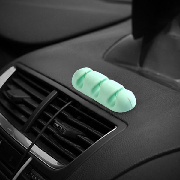 2Pcs Self-adhesive Data Cable Line Organizer Clip 3 Slot Silicone Wire Cable Holder Cable Management