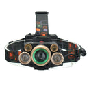 XANES 2407 2500LM T6+4XPE Headlamp Mechanical Zoom for Camping Hiking Cycling