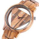 Deffrun Transparent Creative Wooden Wrist Watch Unique Design Men Quartz Watch