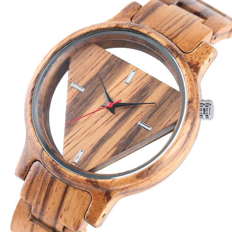 Deffrun Transparent Creative Wooden Wrist Watch Unique Design Men Quartz Watch