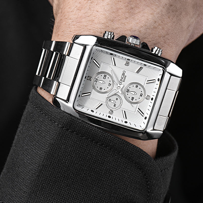 LONGBO 80006 Men Watch Steel Strap Alloy Case Luminous Fashion Casual Quartz Wrist Watch