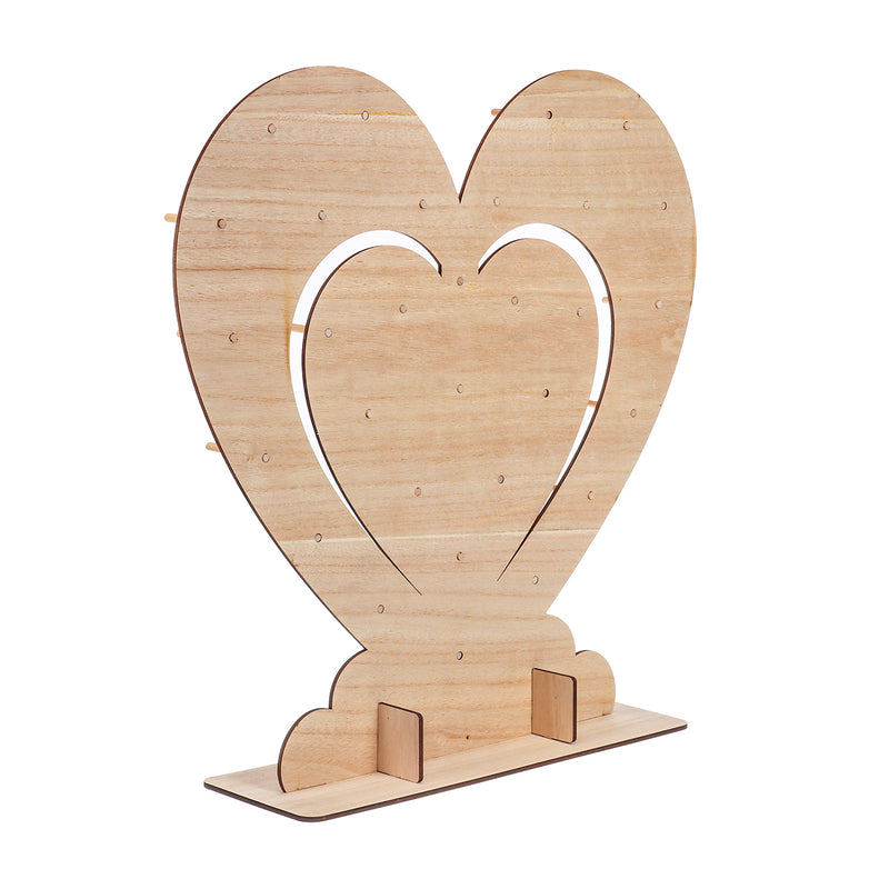 60x60x2cm MDF Heart Shape Candy Donut Wall Stand Holds Wedding Table Decorations