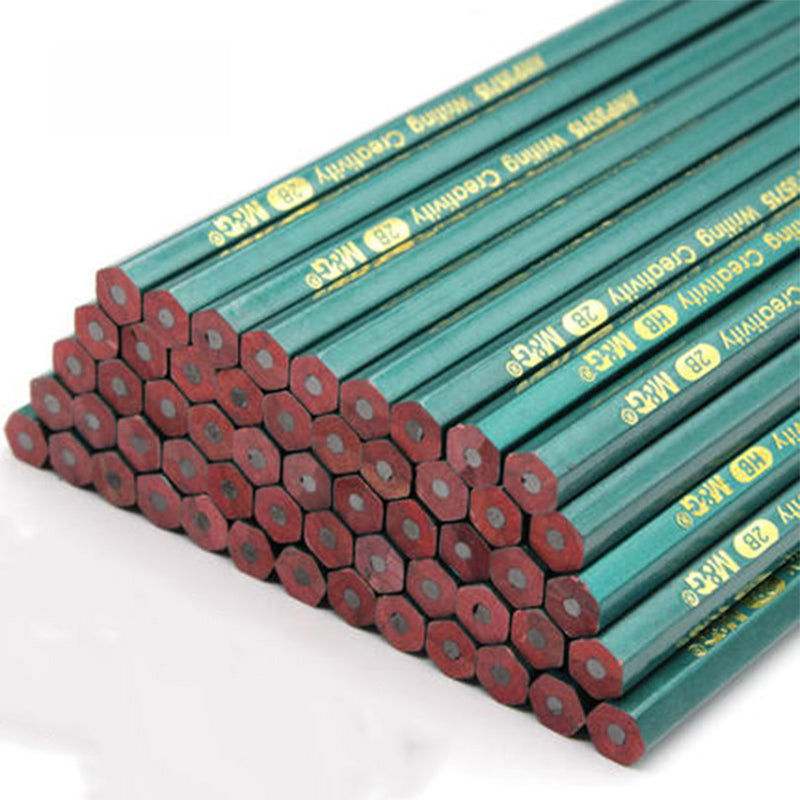M&G 10 Pcs/Set Pencils Black Hard 2B HB Lead Wooden Pencil for Art Painting Sketch Drawing