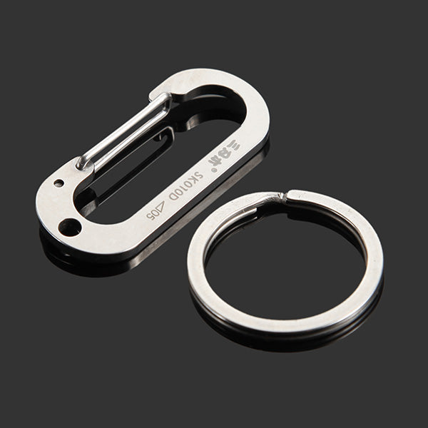 Sanrenmu SK010D Number Zero Stainless Steel Carabiner Tool Key Chain Lucky
