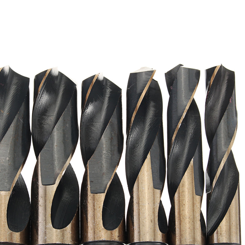 8pcs 1/2 Inch Round Shank HSS Twist Drill Bit Set