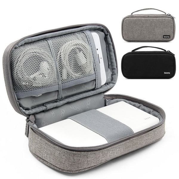Boona 19.5cm*11cm Digital Accessories Storage Bag 20000mAh Power Bank U Disk Memory Card USB Cable Phone Organizer Travel Bag
