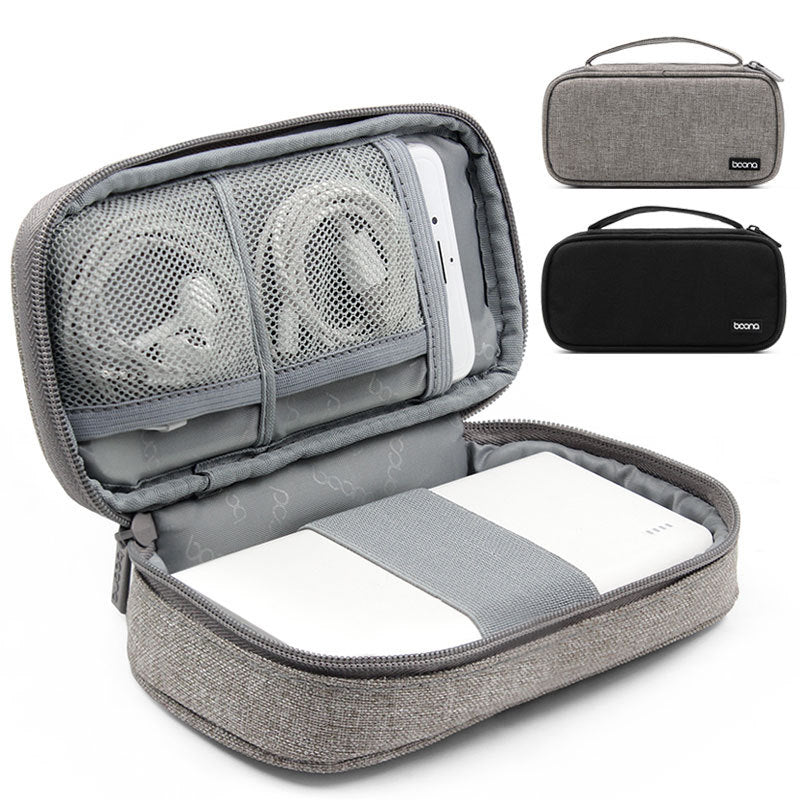 Boona 19.5cm*11cm Digital Accessories Storage Bag 20000mAh Power Bank U Disk Memory Card USB Cable Phone Organizer Travel Bag