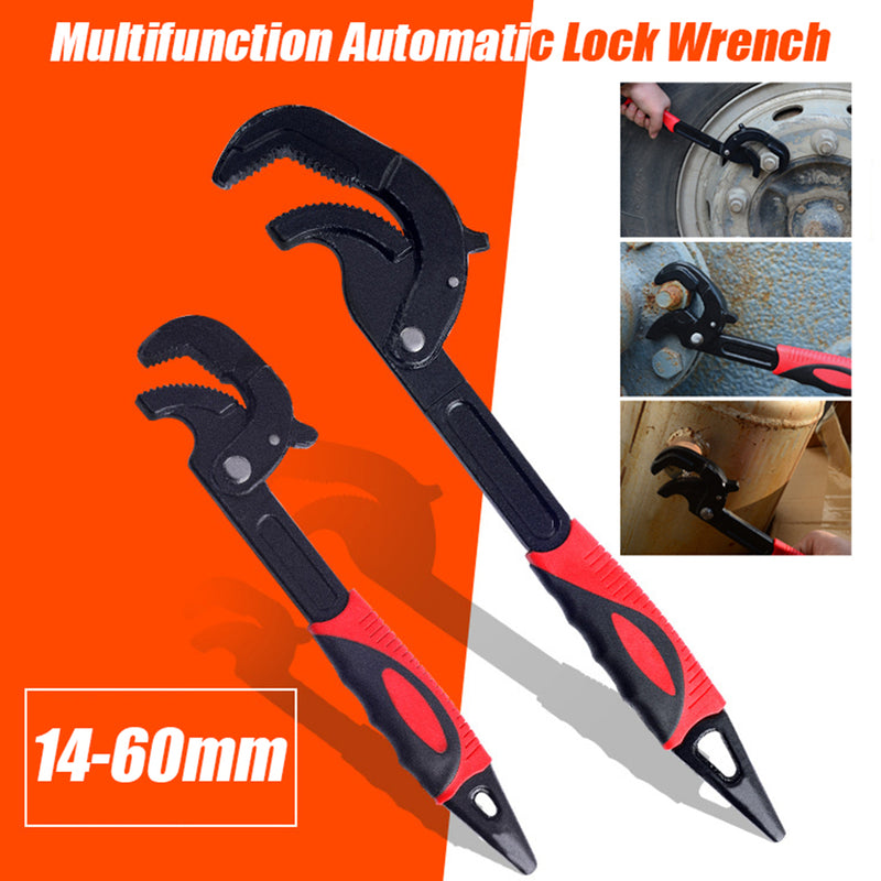High Carbon Steel Adjustable Auto Lock Wrench Spanner Repair Kit Hand Tools 14-60mm Muti-Function Mechanic Tool