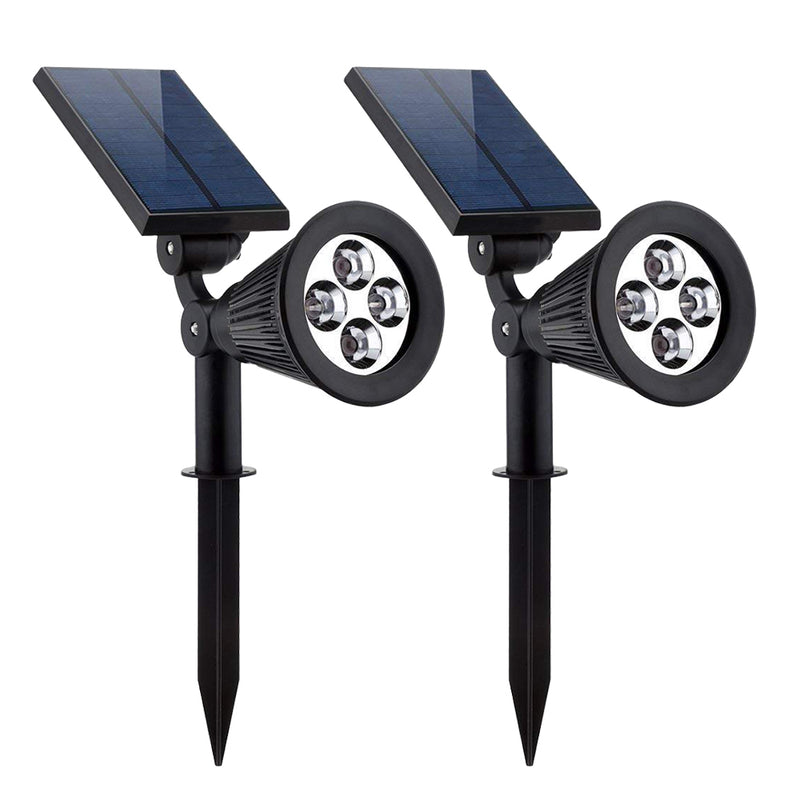2-in-1 Garden Solar Light 4 LED Solar Spotlight Adjustable Outdoor Wall Lamp Landscape Security Lighting for Patio Deck Yard