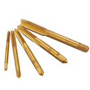 Drillpro 5pcs M3-M8 Steel Titanium Coated Machine Screw Plug Tap Straight Flute Hand Tap