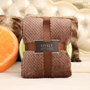 Honana WX-30 High Density Super Soft Flannel Blanket Sofa Bed Plush Wool Fluffy Pineapple Grid Blanket