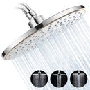 Rainfall Shower Head 3-Settings 8 Inch Large High Pressure Rain Shower Head ABS Polish Chrome Finish With Filter to Anti-clog Anti-leak