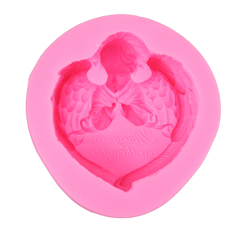 3D Fondant Cake Mold Silicone Baking Mould Angel Wing Decorating With Letters