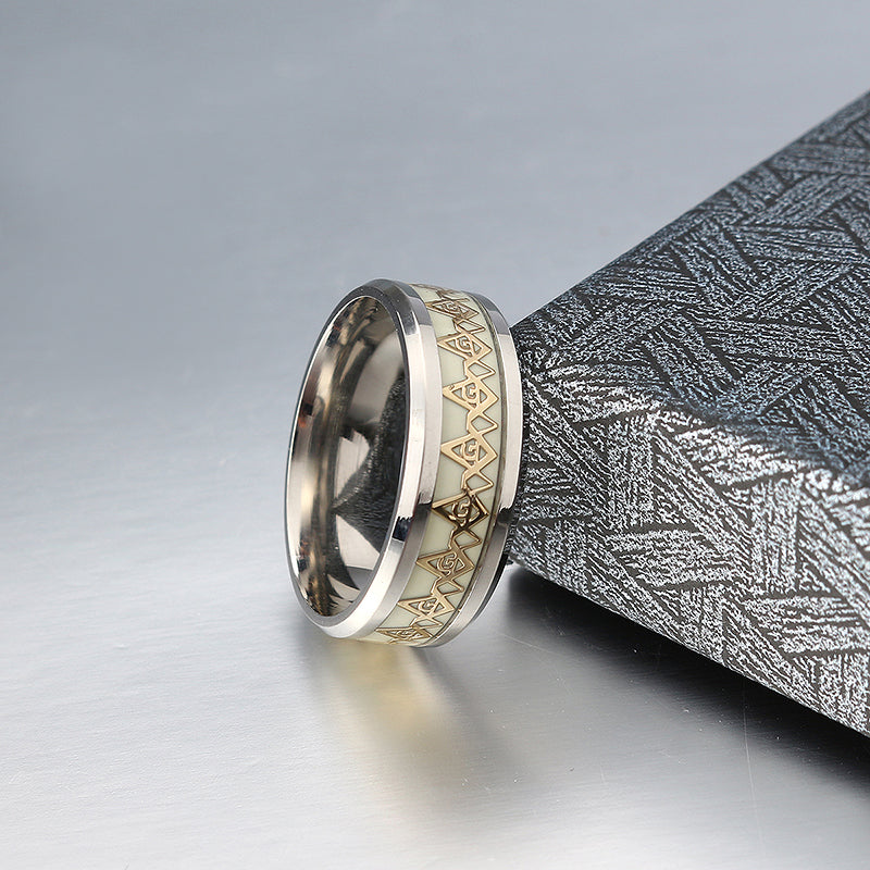 Punk Stainless Steel Luminous Ring Cool Men's Ring Jewelry for Unisex
