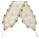 Table Runner Flower Desk Cover With Tassel Wedding Birthday Party Decor