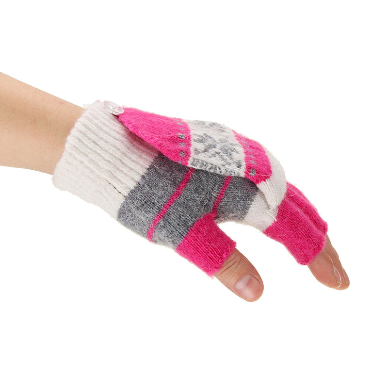 Electric Heated Gloves Warm USB Powered Heating Motorcycle Skiing Black/Rose Red