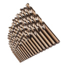 Drillpro 19pcs 1-10mm HSS M35 Cobalt Twist Drill Bit Set for Metal Wood Drilling