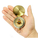 Outdoor Portable Brass Pocket G50 Copper Golden Compass Luminous Navigation Flip