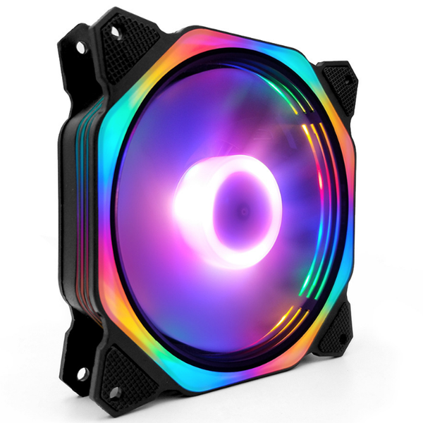 Coolmoon 120mm Adjustable RGB LED Light CPU Cooling Fan Mute Octagon Computer PC Case Cooling Fan