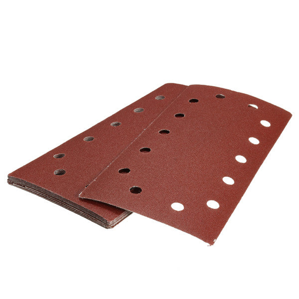 10pcs 115mm x 230mm 14 Holes Abrasive Sanding Paper 60/80/120/240 Grit Sand Paper