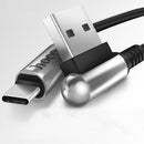 HOCO 90 Degree Zinc Alloy USB Type-C Phone Cable 2.4A Fast Charging Cable for Samsung S9 S8 Note 8