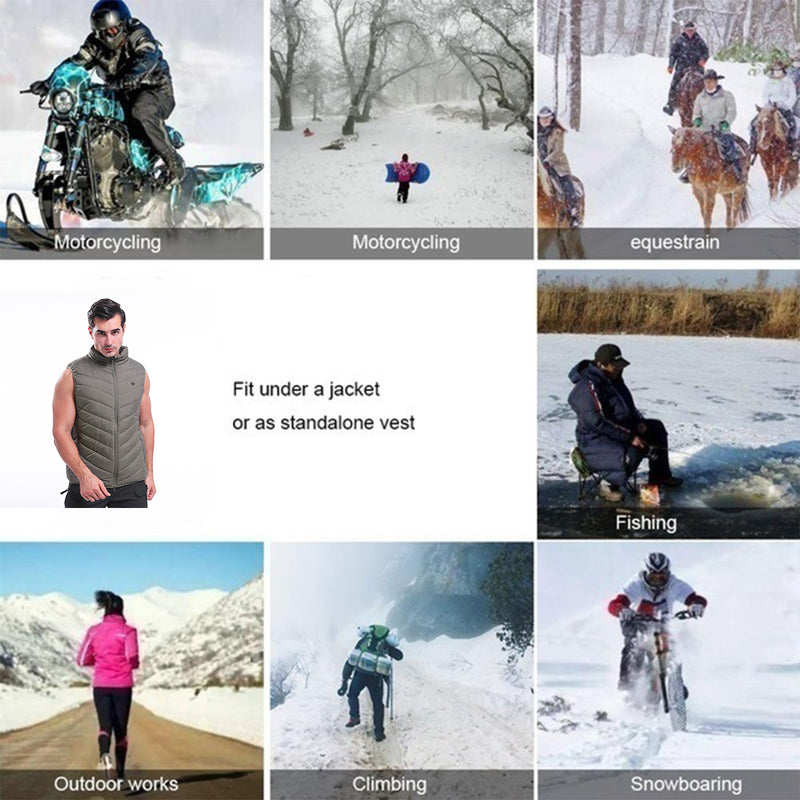 Electric USB Three-speed Thermostat Vest Warm Fleece Fabric + Polyester Camouflage Outdoor Sports