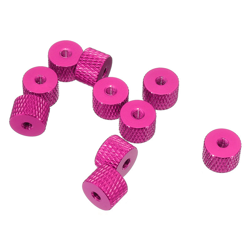 Suleve M3AN5 10Pcs M3 Knurled Thumb Nut Thread Grommet Gasket Washer Spacer Multi-color Aluminum Alloy