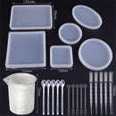 22PCS DIY Epoxy Silicone Mold Set Jewelry Bracelet Resin Mould Craft Casting