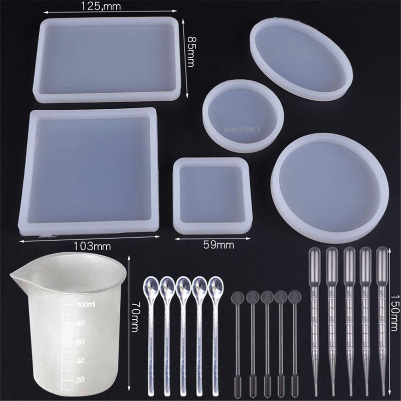 22PCS DIY Epoxy Silicone Mold Set Jewelry Bracelet Resin Mould Craft Casting