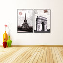 Miico Hand Painted Combination Decorative Paintings Paris Landscape Paintings Wall Art For Home Decoration