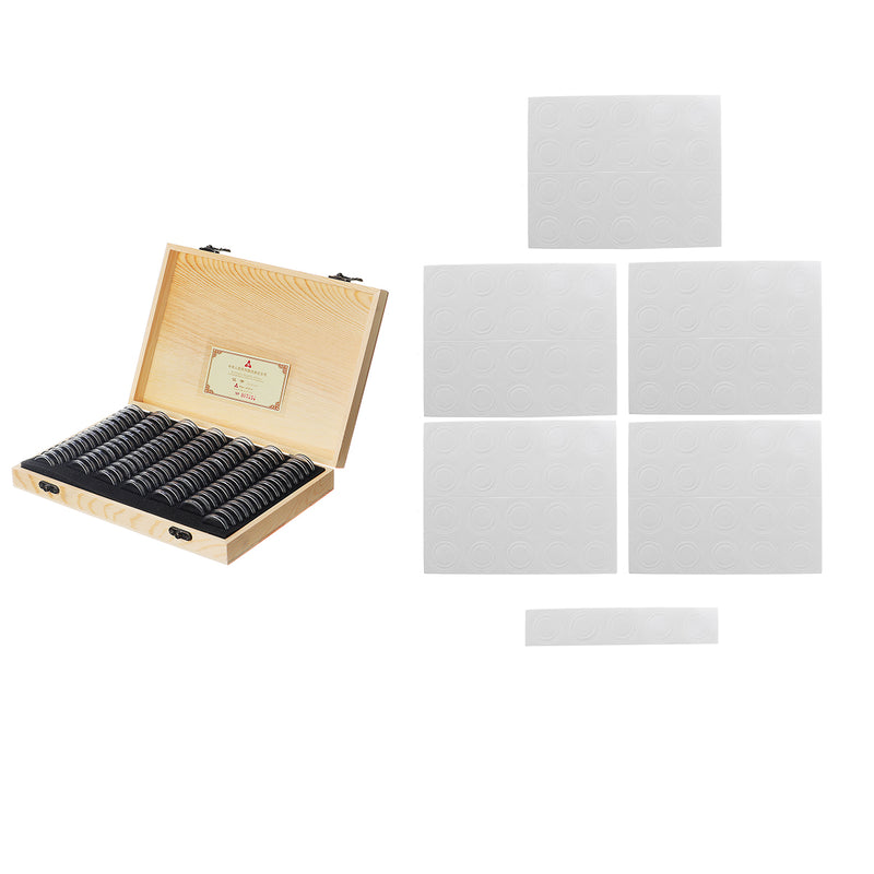20/100PCS Rugged Wooden Coins Display Case Capsule Holder Storage Coin Collection Box