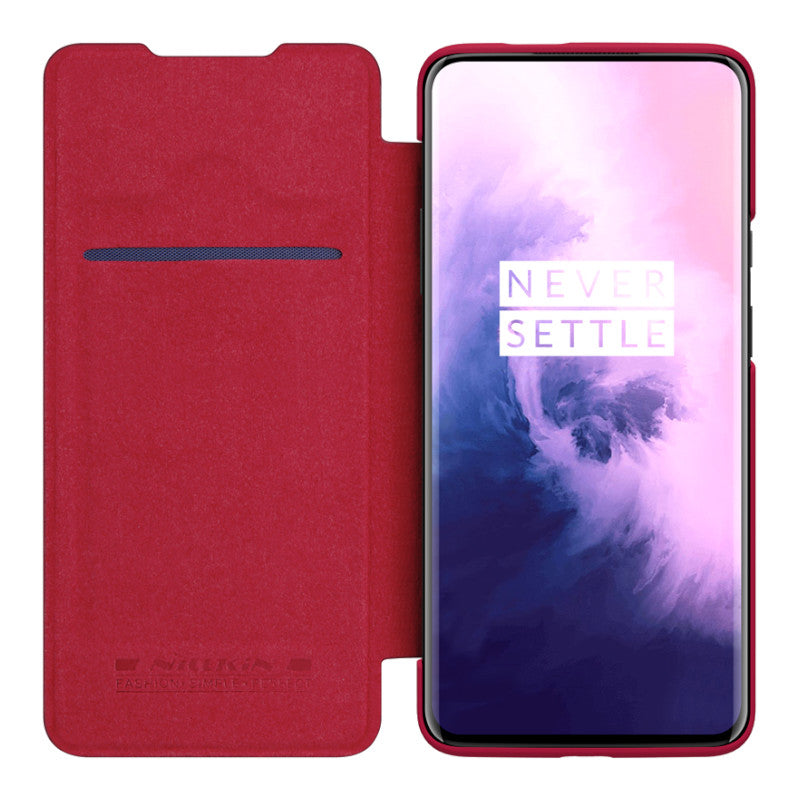 NILLKIN Flip Shockproof Card Slot Holder PU Leather Protective Case for OnePlus 7 Pro