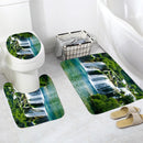 180 x180cm Shower Curtain Anti-Slip 3xCarpets Waterfall Style Bathroom Bath Mat