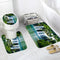 180 x180cm Shower Curtain Anti-Slip 3xCarpets Waterfall Style Bathroom Bath Mat