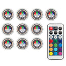 10X Remote Control Waterproof RGB Submersible LED Candle Tea Light Table Lamp Decoration