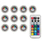 10X Remote Control Waterproof RGB Submersible LED Candle Tea Light Table Lamp Decoration