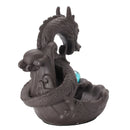 Porcelain Dragon Backflow Incense Burner Ceramic Censer Cone Holder With Glass Ball
