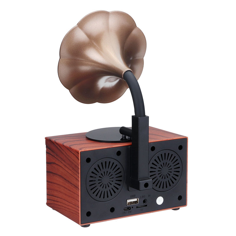 Portable Gramophone Shape Wireless bluetooth Speaker Support TF card AUX U-Disk