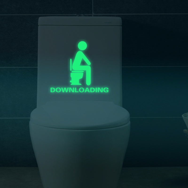 Honana DX-014 15x20cm Fluorescent Glow Toilet Wall Sticker Room Thinking Downloading